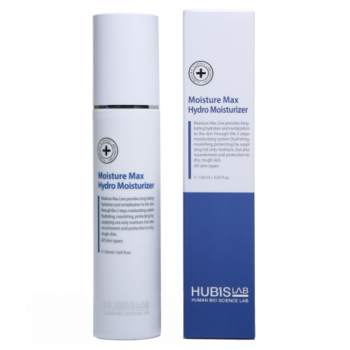HUBISLAB Moisture Max Hydro su triguba hialurono rūgštimi, AQUAXYL ir kolagenu. Intensyviai drėkina, lygina ir puoselėja visų tipų odą. Karale.lt