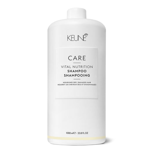 KEUNE CARE ŠAMPŪNAS SAUSIEMS, PAŽEISTIEMS PLAUKAMS "VITAL NUTRITION", 1000 ML