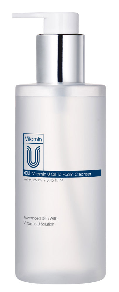 "CUSKIN" DRĖKINAMASIS ALIEJINIS VISAPUSIŠKAS VEIDO PRAUSIKLIS SU VITAMINU U " VITAMIN U OIL TO FOAM CLEANSER", 250ml