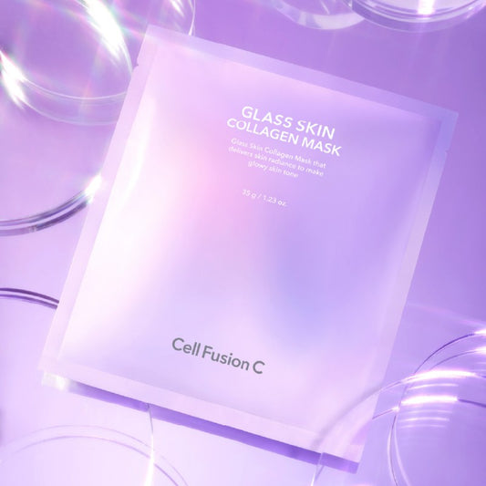 CELL FUSION C SKAISTINANTII HIDROGELINĖ KAUKĖ SU KOLAGENU "GLASS SKIN COLLOGEN MASK", 1 VNT
