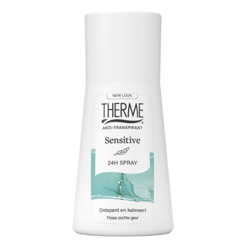 Therme Sensitive 24H antiperspirantas jautriai odai. Apsauga 24h, mažina prakaitavimą, ramina sudirgimus. Su ricinos aliejumi. Karale.lt