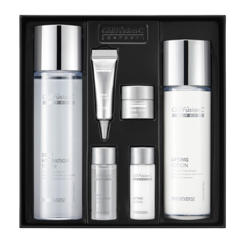 "CELL FUSION C EXPERT" TONIKAS + LOSJONAS "TIMEREVERSE TONER + LOTION SET ", 6 VNT