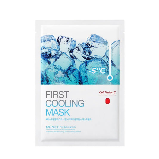 CELL FUSION C VĖSINANTI IR DRĖKINANTI LAKŠTINĖ VEIDO KAUKĖ „FIRST COOLING MASK“